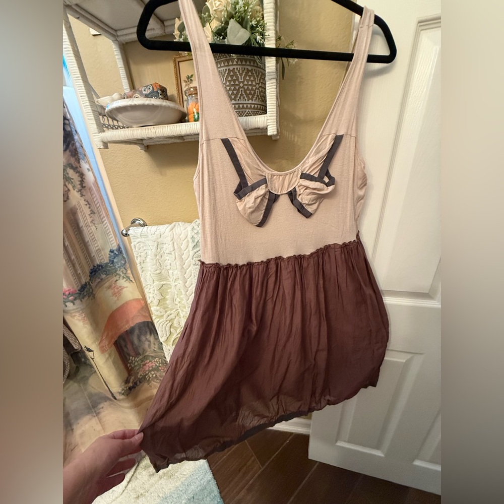 Anthropologie Sleeveless Dress with Bow Accent